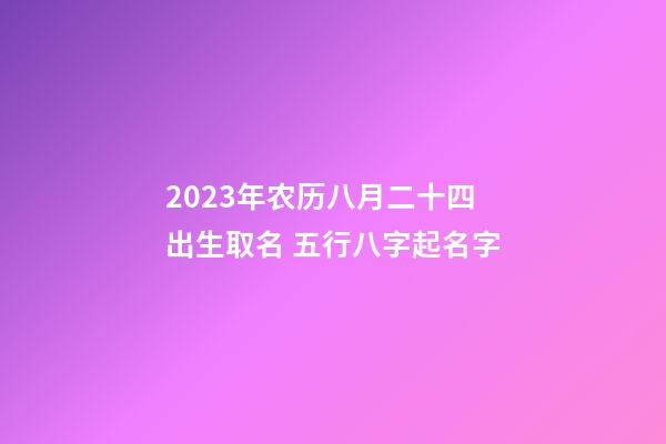 2023年农历八月二十四出生取名 五行八字起名字